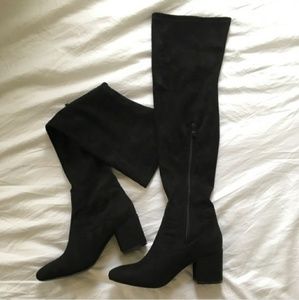 Public Desire Anita Thigh High Faux Suede Boots